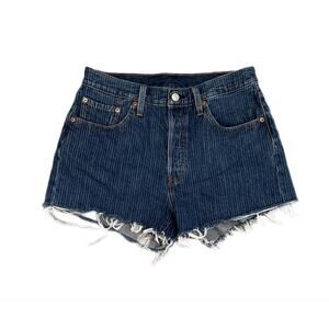 Levi’s 501 Women's Denim 2019 Pinstripe Cut Off Jean Shorts Button Fly Size W29‎